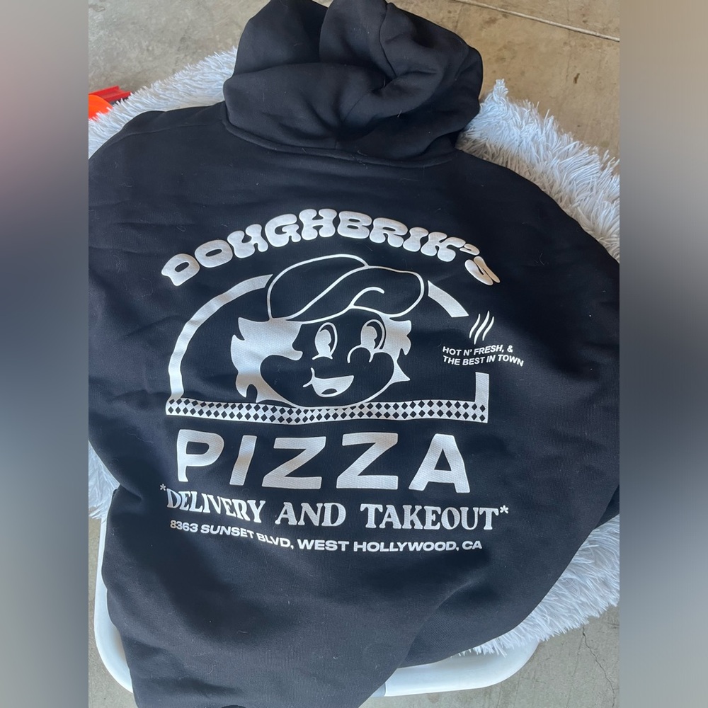 Doughbriks pizza men’s sweatshirt Large